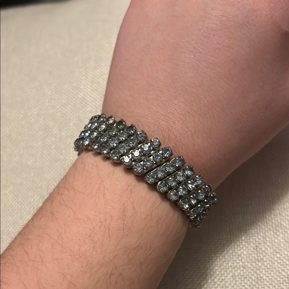 Elegant Silver Crystal Bracelet